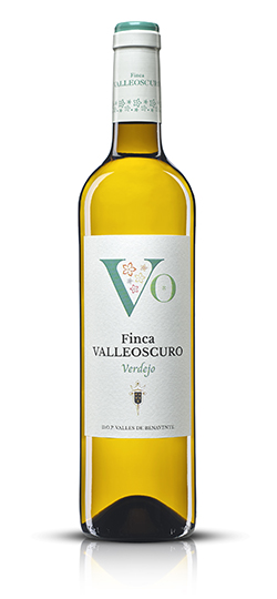 Botella de vino Valleoscuro verdejo de Bodegas Otero